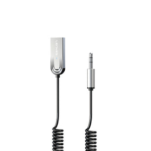 Lenyes LR208 Spiral Kablo Tasarımlı Dahili Mikrofonlu Kablosuz Ses Alıcı AUX Bluetooth v5.3 Adaptör