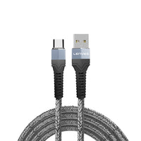 Lenyes LC987 USB-A to Type-C Hızlı Şarj Özellikli Örgülü Data ve Şarj Kablosu 1M 2.4A