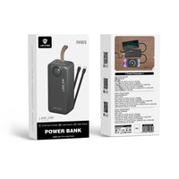 Lenyes PXD487D Dijital LED Göstergeli Type-C ve Lightning Kablolu Askılı Powerbank 22.5W 40.000mAh