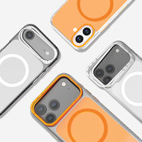 Lenyes iPhone 17 Air Kılıf | M-safe Şarj Özellikli Metal Kamera Çerçeveli Airbag Tasarımlı CK221 PC Kapak