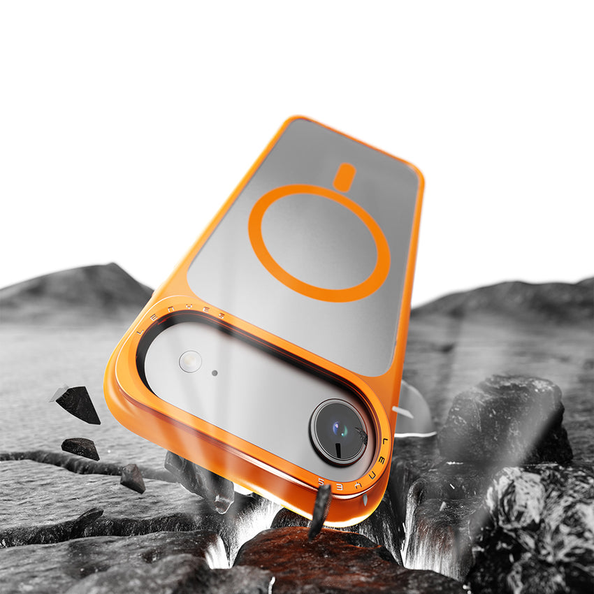 iPhone 17 Air Kılıf M-Safe Şarj Özellikli Metal Kamera Standlı Lenyes CK226 PC Kapak