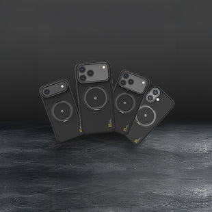 iPhone 17 Kılıf | M-Safe Şarj Destekli Metal Standlı Kevlar Kapak | Lenyes CK225