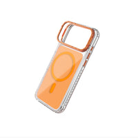 Lenyes Apple iPhone 17 Pro Kılıf M-Safe Şarj Özellikli Metal Kamera Çerçeveli Airbag Tasarımlı Lenyes CK221 Sert PC Kapak