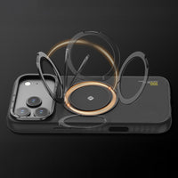 iPhone 17 Pro Kılıf M-Safe Şarj Özellikli Metal Standlı Lenyes CK225 Kevlar Kapak