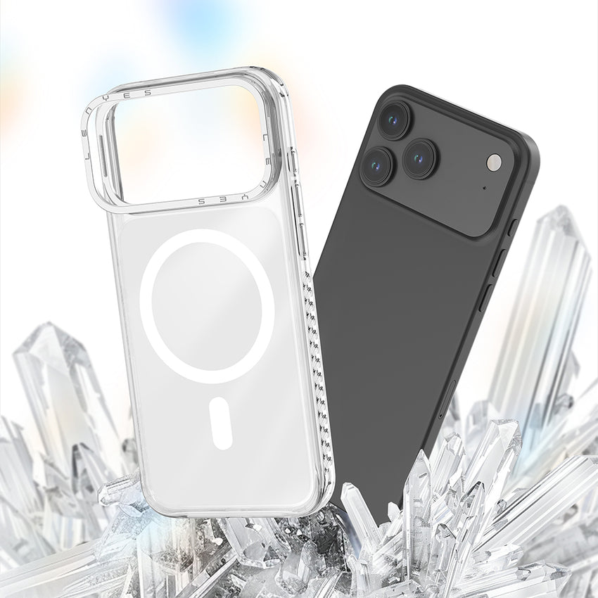 Lenyes Apple iPhone 17 Pro Max Kılıf M-safe Şarj Özellikli Metal Kamera Çerçeveli Airbag Tasarımlı Lenyes CK221 Sert PC Kapak