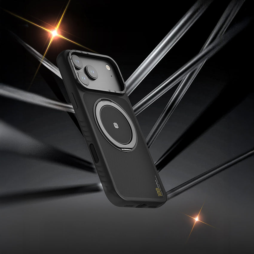 iPhone 17 Pro Max Kevlar Kılıf | M-Safe Metal Standlı Lenyes CK225