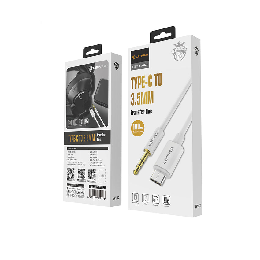 Lenyes AX102 | Type-C to 3.5mm AUX Audio Kablo 1M