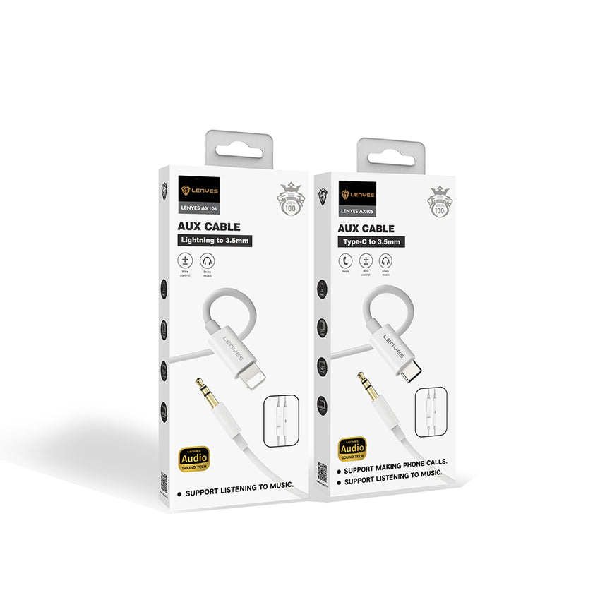 Lenyes AX106 | Lightning to 3.5mm AUX Audio Kablo 1M