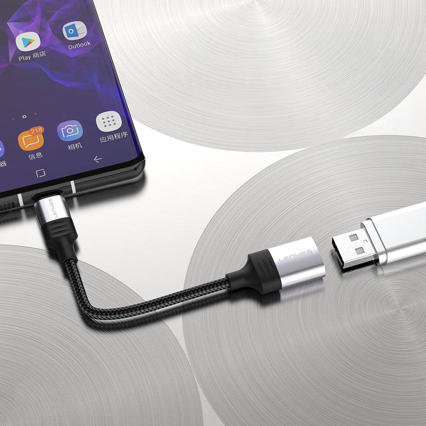 Lenyes AX122 | USB to Type-C Dönüştürücü OTG Kablo