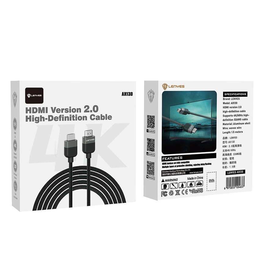 Lenyes AX130 | HDTV HDMI Kablo Ultra HD 4K 60Hz 1.5M