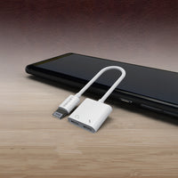 Lenyes AX92 | Lightning to Lightning 2in1 Şarj ve Kulaklık Dönüştürücü Adaptör