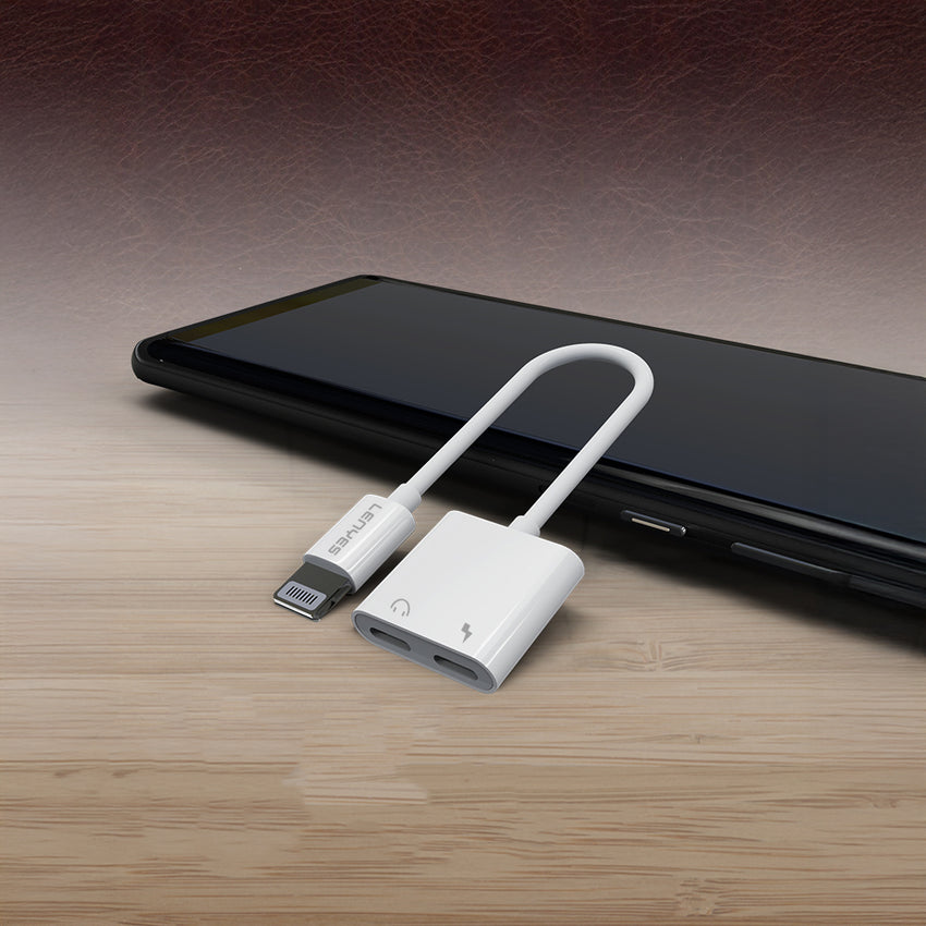 Lenyes AX92 | Lightning to Lightning 2in1 Şarj ve Kulaklık Dönüştürücü Adaptör