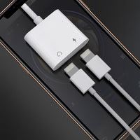 Lenyes AX92 | Lightning to Lightning 2in1 Şarj ve Kulaklık Dönüştürücü Adaptör