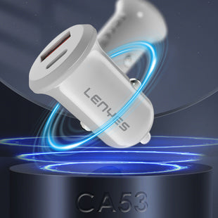 Lenyes CA53 | Hızlı Şarj Özellikli Dual Type-C + USB-A Portlu 30W Mini Araç Şarj Aleti