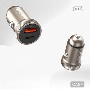 Lenyes CA57 | Hızlı Şarj Özellikli Dual Type-C + USB-A Portlu 30W Mini Araç Şarj Aleti