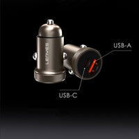 Lenyes CA57 | Hızlı Şarj Özellikli Dual Type-C + USB-A Portlu 30W Mini Araç Şarj Aleti