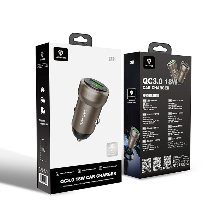 Lenyes CA61 USB-A Hızlı Araç Şarj Aleti 18W
