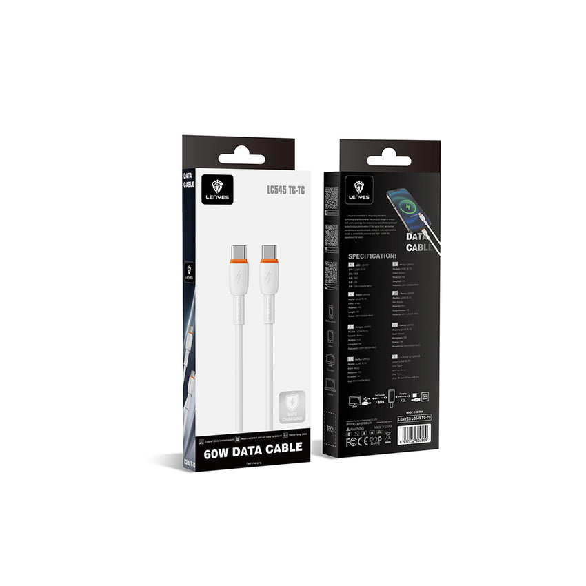Lenyes LC545 | Type-C to Type-C 60W Hızlı Şarj ve Veri Kablosu 1M