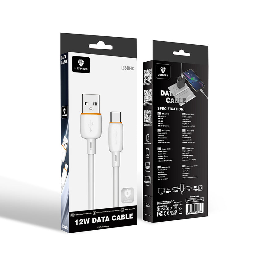 Lenyes LC548-TC | USB-A to Type-C Data ve Şarj Kablosu 12W 1M