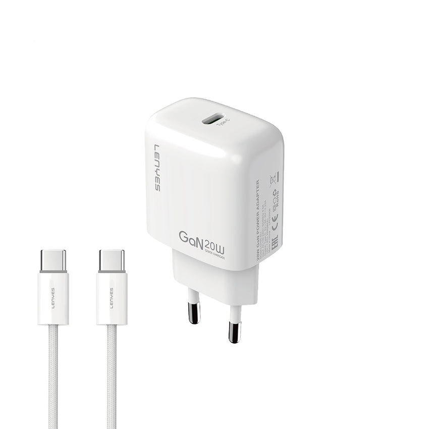 Lenyes LCH90-TC-TC | Type-C to Type-C GaN Teknolojili PD Hızlı Şarj Seti 20W