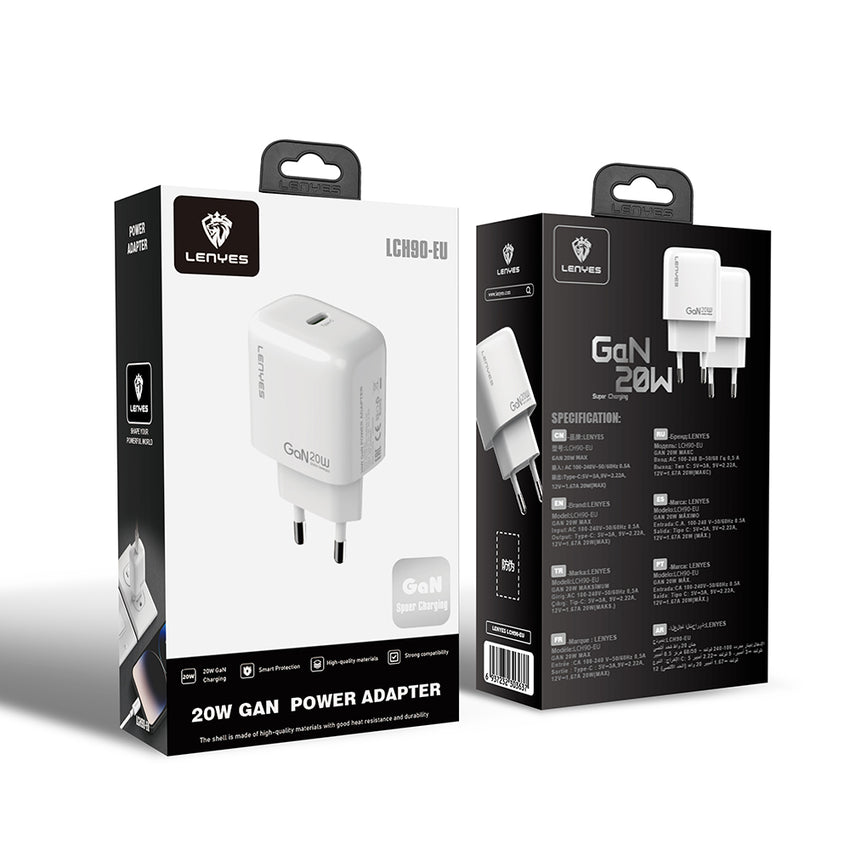 Lenyes LCH90 | Type-C GaN Teknolojili PD Hızlı Şarj Başlığı 20W