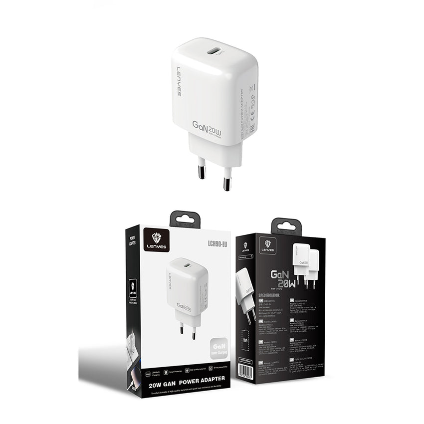 Lenyes LCH90 | Type-C GaN Teknolojili PD Hızlı Şarj Başlığı 20W