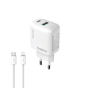 Lenyes LCH93-TC-L | Type-C to Lightning GaN Teknolojili PD ve USB Hızlı Şarj Seti 30W