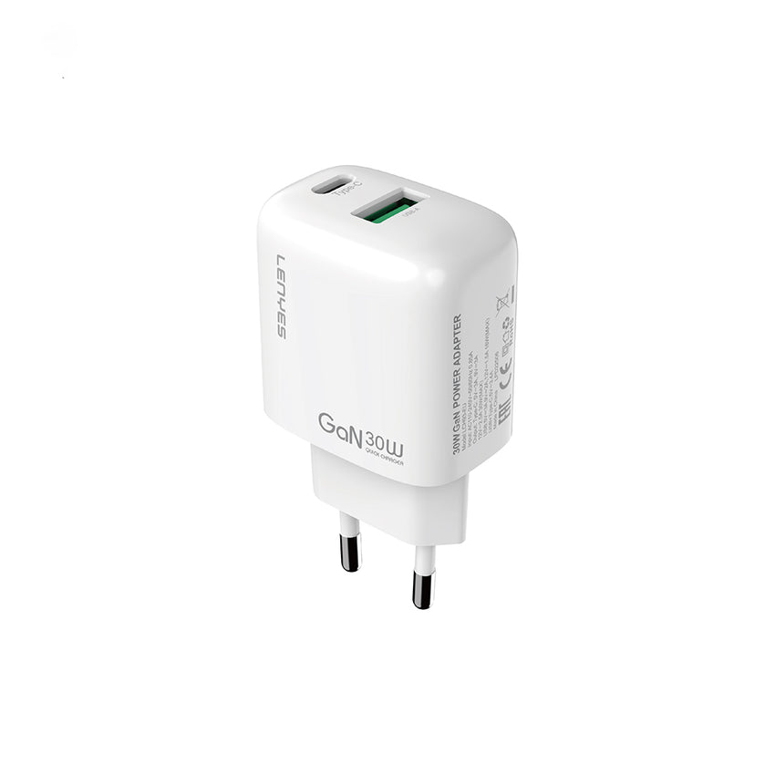 Lenyes LCH93 | Type-C ve USB GaN Teknolojili PD Hızlı Şarj Adaptörü 30W