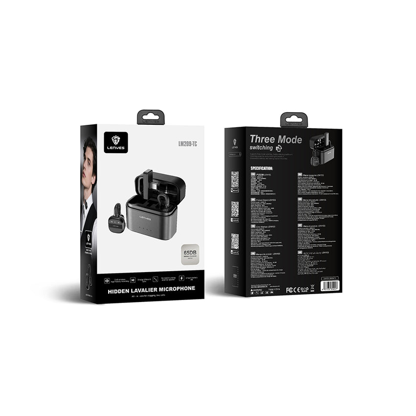 Lenyes LM209 | Type-C Portlu Kablosuz Yaka Mikrofonu