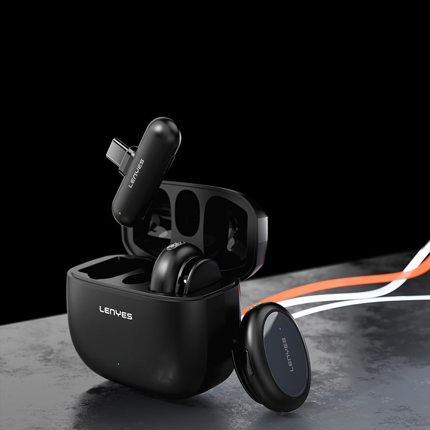 Lenyes LM211-TC | Yapay Zeka Destekli Type-C Portlu Kablosuz Yaka Mikrofonu