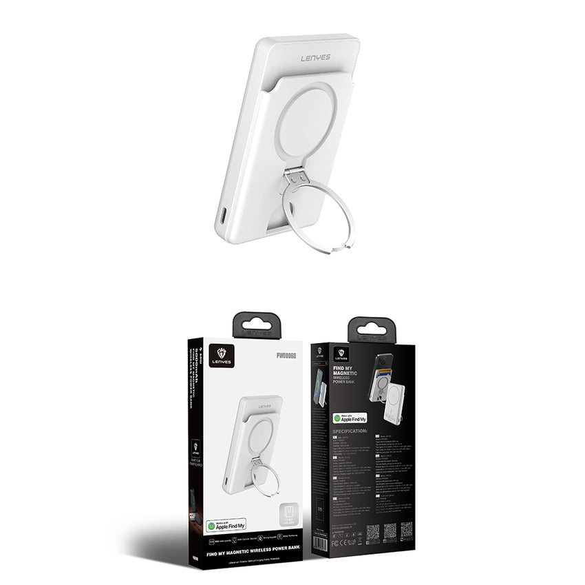 Lenyes PW0006D | PD 20W Hızlı Şarj Kartlıklı Standlı Wireless Powerbank 15W 5000mAh