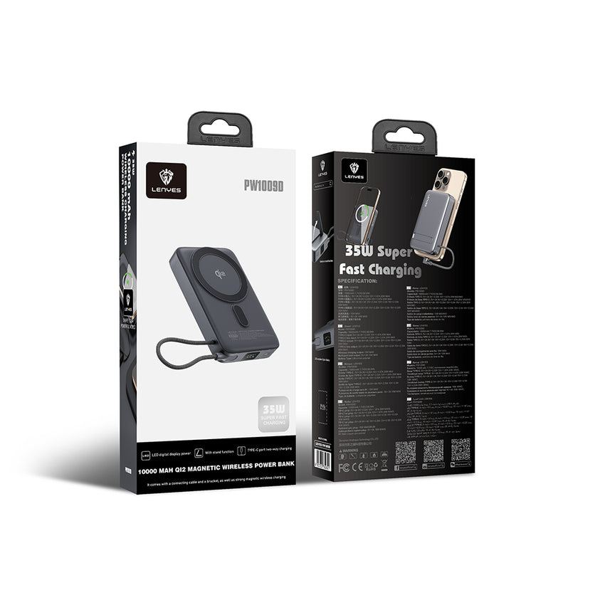 Lenyes PW1009D | 35W Hızlı Şarj Destekli Katlanabilir Standlı 10000mAh Wireless Powerbank
