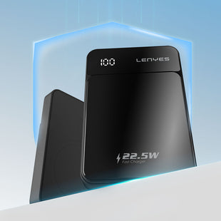 Lenyes PW126D | 22.5W Hızlı Şarjlı Manyetik Kablosuz & LED Ekranlı Powerbank 10000mAh