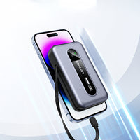 Lenyes PX1002D | 35W Hızlı Şarj Destekli Entegre 2 Kablolu Dijital LED Ekranlı Powerbank 10000mAh
