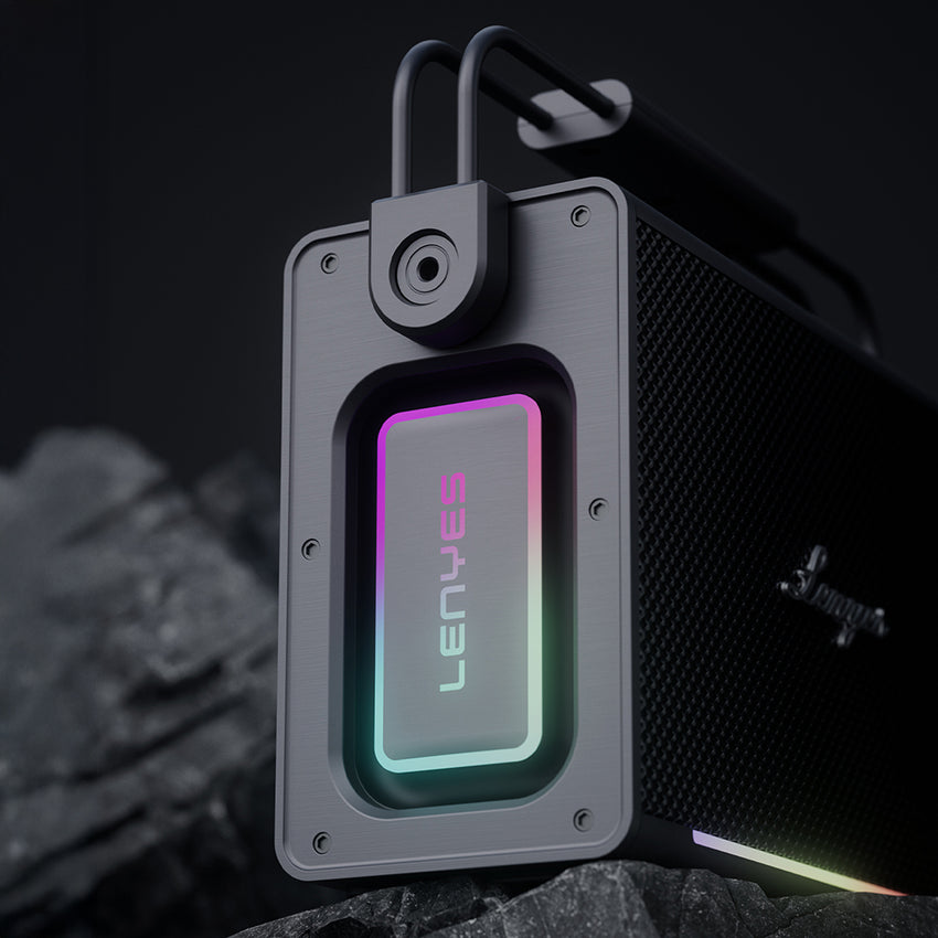 Lenyes Titan 2 Serisi RGB Işıklı Çift Mikrofonlu TWS Bluetooth Speaker Hoparlör v5.3 5000mAh