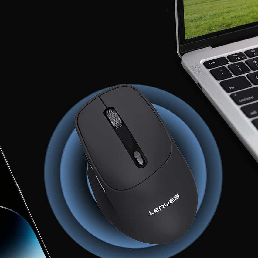 Lenyes WS105 Sessiz Ergonomik Çift Bluetooth + 2.4G Kablosuz Mouse 1600 DPI