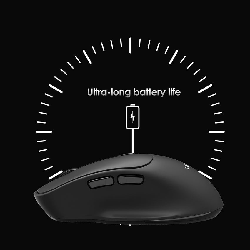 Lenyes WS105 Sessiz Ergonomik Çift Bluetooth + 2.4G Kablosuz Mouse 1600 DPI