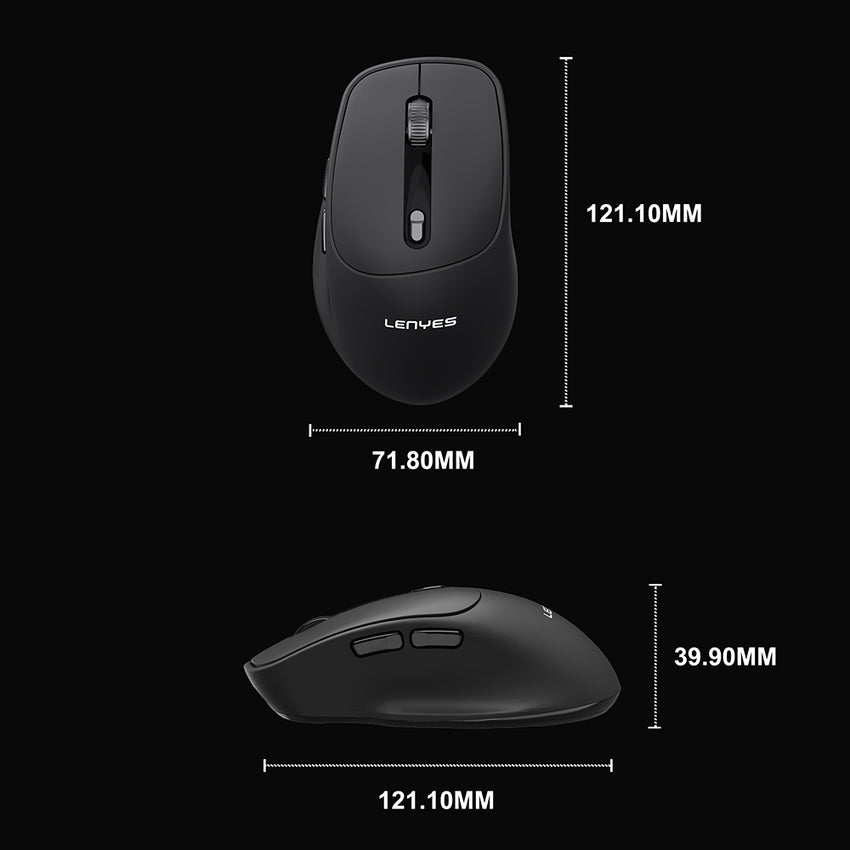 Lenyes WS105 Sessiz Ergonomik Çift Bluetooth + 2.4G Kablosuz Mouse 1600 DPI