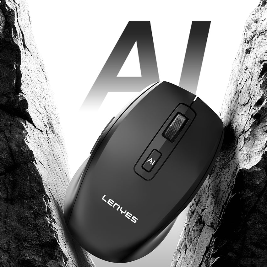 Lenyes WS106 Yapay Zeka Destekli Çift Bluetooth + 2.4G Kablosuz Mouse 1200 DPI