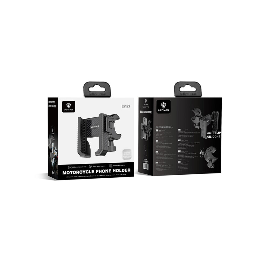 Lenyes CR182 Bisiklet & Motosiklet Telefon Tutucu | 360° & Çift Kilitli
