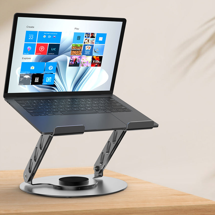 Lenyes CR190 Katlanabilir Laptop Standı | 360° Dönebilir & Ergonomik
