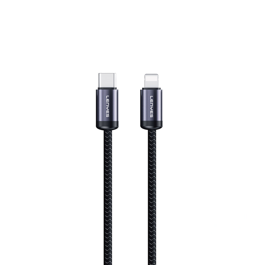Lenyes LC537 | 27W Type-C to Lightning Örgülü Hızlı Şarj Kablosu | 1M