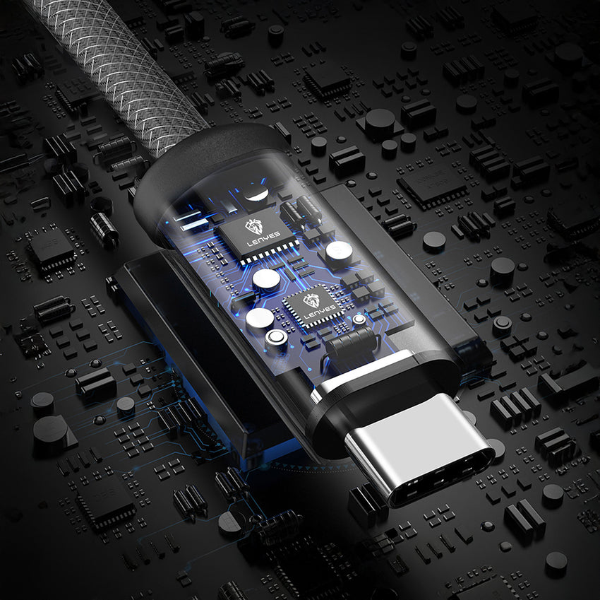 Lenyes LC537 | 27W Type-C to Lightning Örgülü Hızlı Şarj Kablosu | 1M