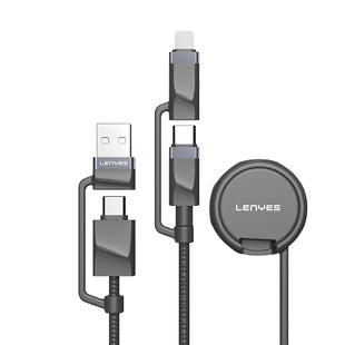 Lenyes LC541 | 4in1 60W Akıllı Saat Uyumlu Şarj Kablosu | USB-A & Type-C Girişli