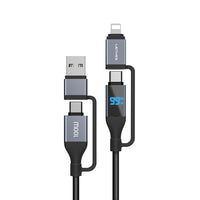 Lenyes LC542 | 4in1 100W Dijital Göstergeli Şarj Kablosu | USB-A & Type-C Girişli