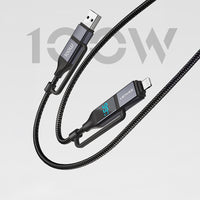 Lenyes LC542 | 4in1 100W Dijital Göstergeli Şarj Kablosu | USB-A & Type-C Girişli