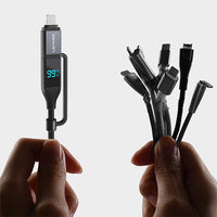 Lenyes LC542 | 4in1 100W Dijital Göstergeli Şarj Kablosu | USB-A & Type-C Girişli
