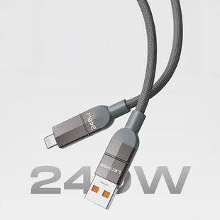Lenyes LC543 | 4in1 240W Hızlı Şarj USB-A & Type-C Kablo | Dijital Göstergeli