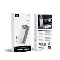Lenyes PX355D Dijital LED Ekranlı Type-C ve Lightning Kablolu Powerbank 22.5W 30.000mAh